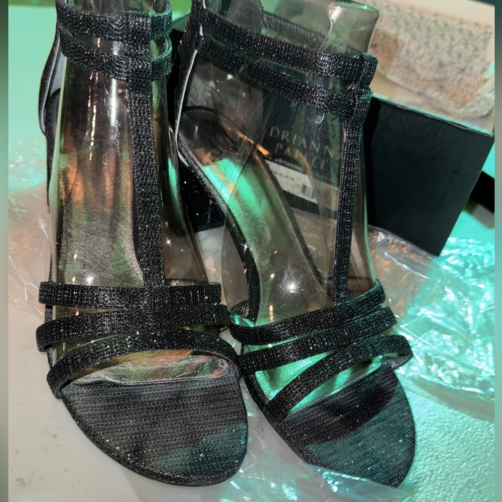 Adrianna Papell Black Strappy Heels - Size 10M